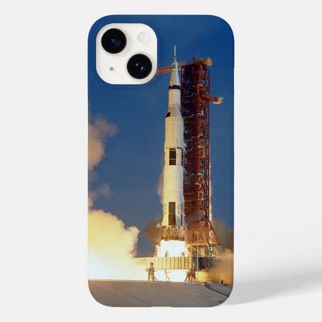 Funda De Case-Mate Para iPhone La Tierra tiembla cuando el Saturn V ilumina el ci (Reverso )