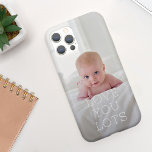 Funda Para iPhone 14 De Case-Mate La tipografía Minimalista moderna "Love You Lots"<br><div class="desc">Este diseño de estuche de teléfono presenta una foto de marco completo y un saludo tipográfico simple y minimalista que dice "AME A USTEDES MUCHO". Puedes personalizar este estuche de teléfono con tu propia foto y texto... Disponible en muchos tamaños para todos los diferentes modelos de teléfonos. ¡Es un regalo...</div>