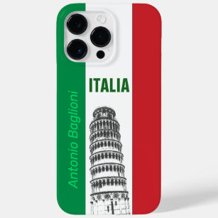 Funda Para iPhone 14 Pro Max De Case-Mate La Torre de Pisa bajo la bandera italiana