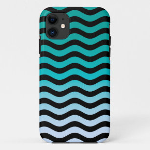Funda Para iPhone 11 La turquesa ondulada raya el modelo