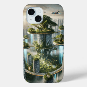 Funda Para iPhone 15 La utopía de la ciudad forestal