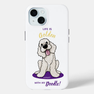 Funda Para iPhone 15 La vida de KiniArt es DOODLE dorada