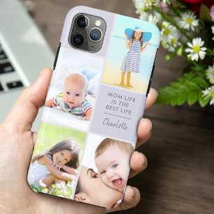 Funda Para iPhone 11 Pro Max La vida de la personalizado 4 Photo Mom es la mejo