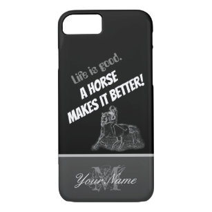 Funda Para iPhone 8/7 La vida es buena. ¡Un caballo lo hace mejor!