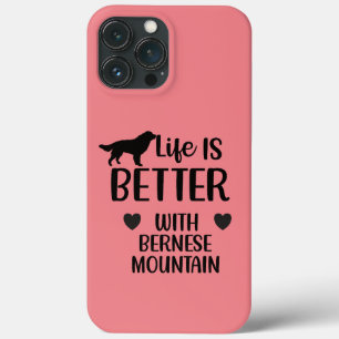 Funda Para iPhone 13 Pro Max La vida es mejor con el perro bernese, Bernese Lov