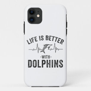 Funda Para iPhone 11 La vida es mejor con los delfines con la frescura