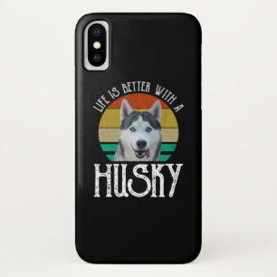 Funda Para iPhone X La vida es mejor con un Husky