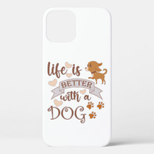 Funda Para iPhone 12 Pro La vida es mejor con una frase de perro chihuahua
