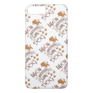 Funda Para iPhone 8 Plus/7 Plus La vida es mejor con una frase de perro chihuahua