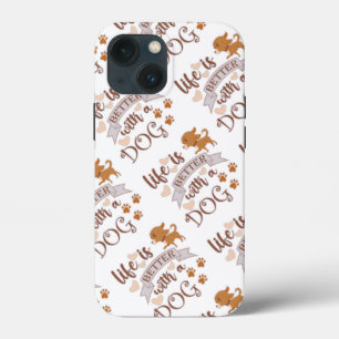 Funda Para iPhone 13 Mini La vida es mejor con una frase de perro chihuahua