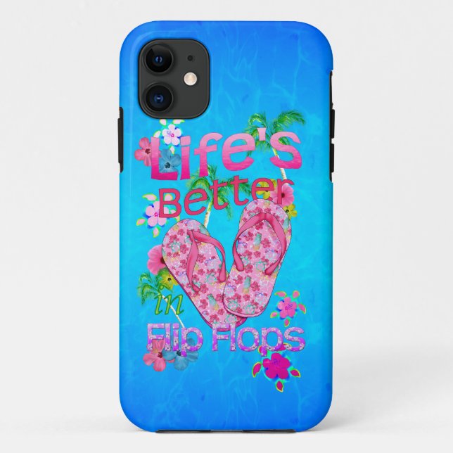 Funda De Case-Mate Para iPhone La Vida Es Mejor En Flip Flops (Reverso)