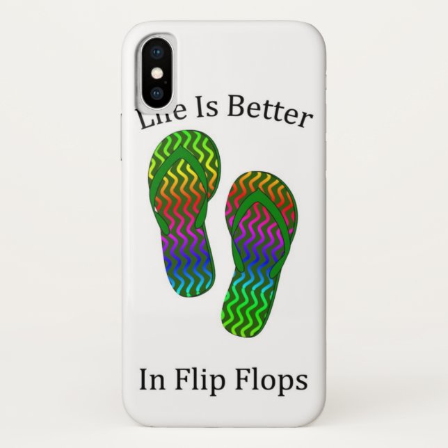 Funda De Case-Mate Para iPhone La Vida Es Mejor En Flip Flops (Reverso)