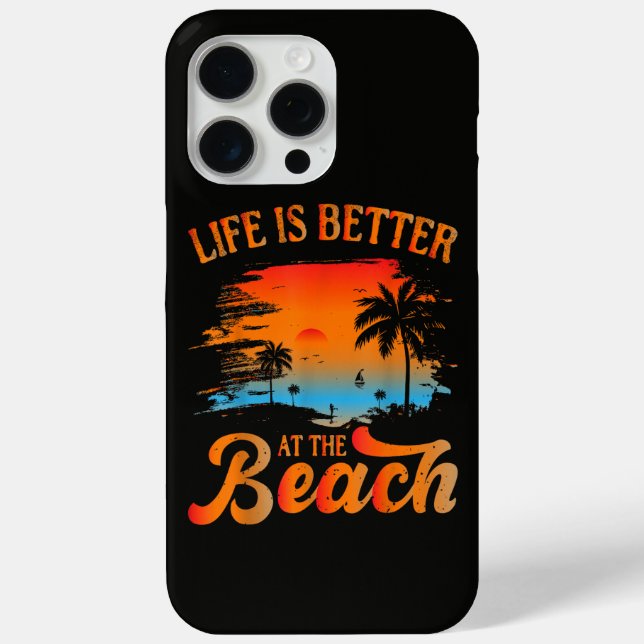 Funda De Case-Mate Para iPhone La vida es mejor en la playa (Reverso )
