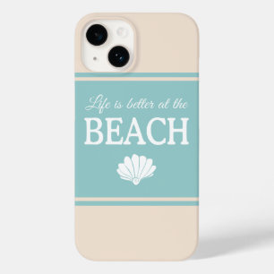 Funda Para iPhone 14 De Case-Mate La Vida Es Mejor En La Playa De Arena Turquesa