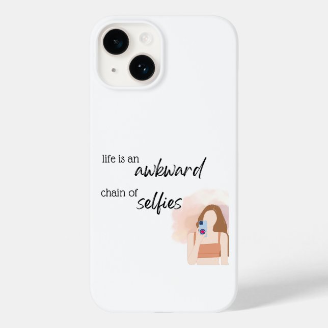 Funda De Case-Mate Para iPhone La vida es una extraña cadena de selfies (Reverso )