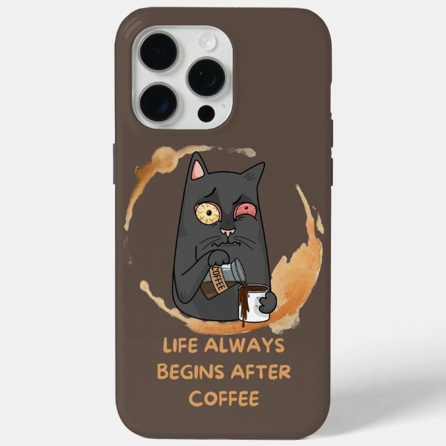 Funda De Case-Mate Para iPhone la vida siempre comienza después del café (Reverso )