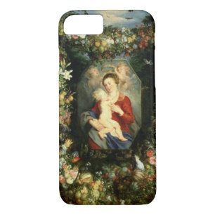 Funda Para iPhone 8/7 La Virgen y el niño en una guirnalda de la fruta y
