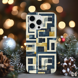 Funda Para iPhone 15 Pro Max Laberinto Geométrico Moderno – Elegancia Texturiza
