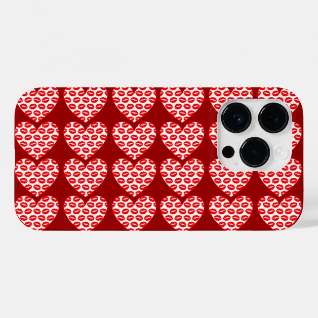 Funda De Case-Mate Para iPhone Labios besucones corazones (Reverso (Horizontal))