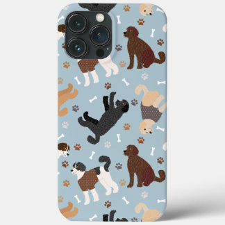 Funda Para iPhone 13 Pro Max Labradoodle / Goldendoodle Bones y Pastas