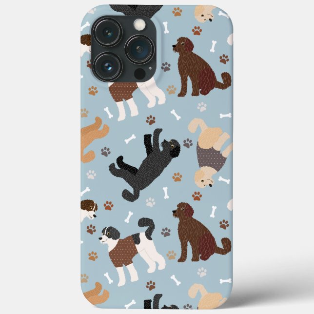 Funda De Case-Mate Para iPhone Labradoodle / Goldendoodle Bones y Pastas (Reverso )