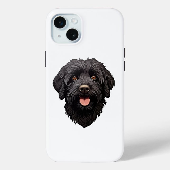 Funda De Case-Mate Para iPhone Labradoodle Perro Negro (Reverso )
