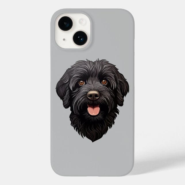 Funda De Case-Mate Para iPhone Labradoodle Perro Negro (Reverso )
