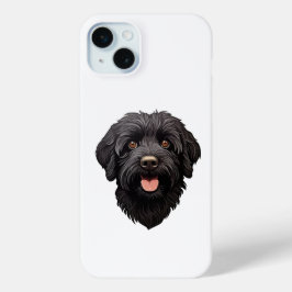 Funda Para iPhone 15 Mini Labradoodle Perro Negro