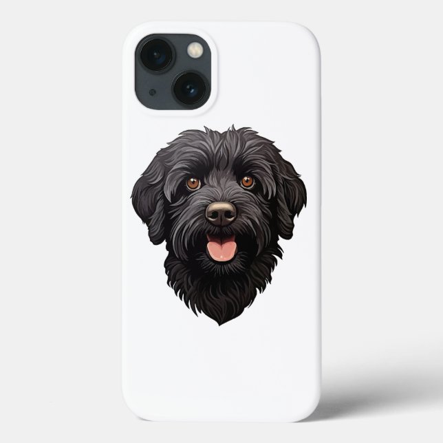 Funda De Case-Mate Para iPhone Labradoodle Perro Negro (Reverso)