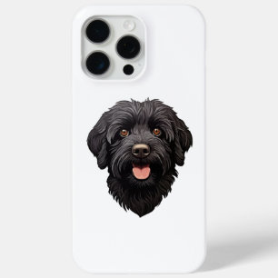 Funda Para iPhone 15 Pro Max Labradoodle Perro Negro