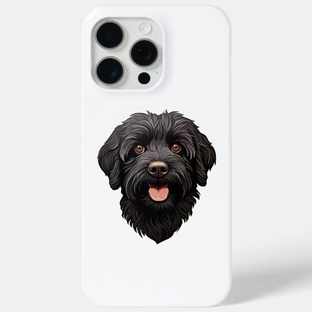 Funda De Case-Mate Para iPhone Labradoodle Perro Negro (Reverso )