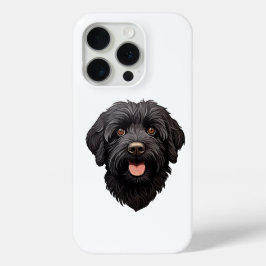 Funda Para iPhone 15 Pro Labradoodle Perro Negro