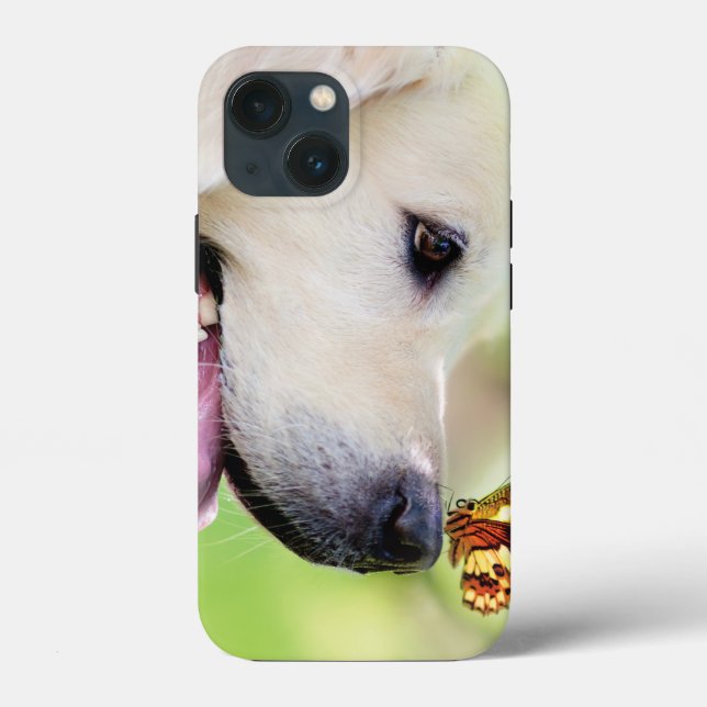 Funda De Case-Mate Para iPhone Labrador And Butterfly Throw Pillow (Reverso )