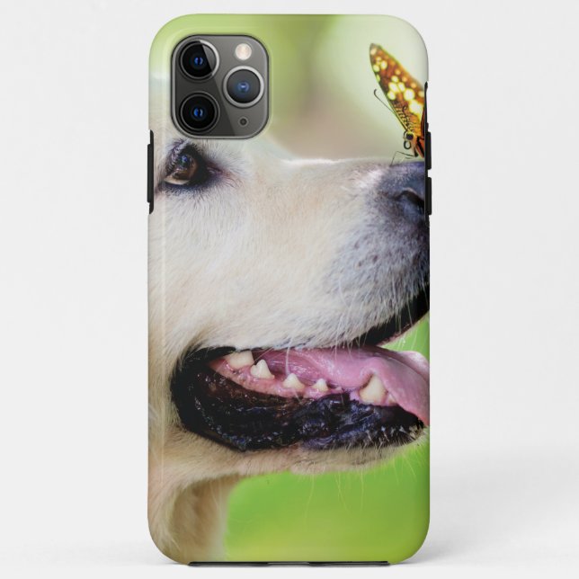 Funda De Case-Mate Para iPhone Labrador And Butterfly Throw Pillow (Reverso)