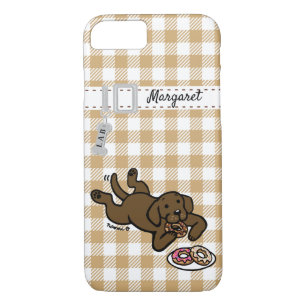 Funda Para iPhone 8/7 Labrador y cacahuetes de chocolate personalizados