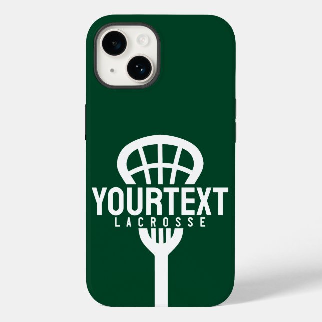 Funda De Case-Mate Para iPhone Lacrosse Player PERSONALIZADO TEXT Team Mesh Sport (Reverso )
