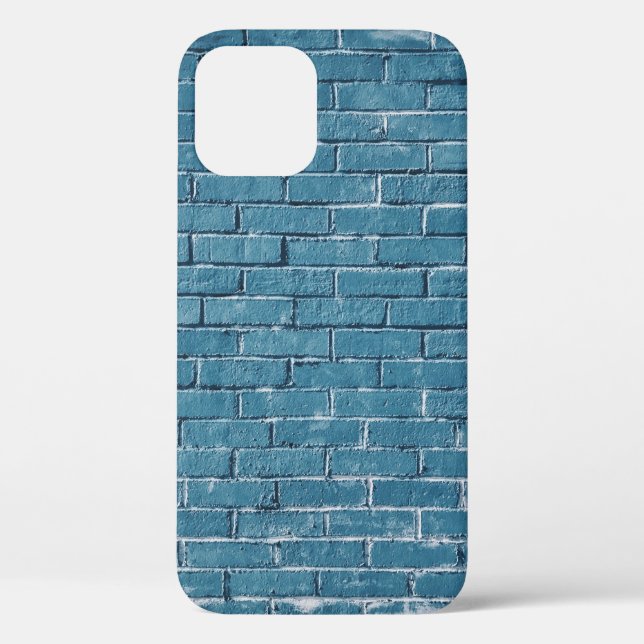 Funda De Case-Mate Para iPhone Ladrillos de hormigón gris pintados de azul (Reverso )