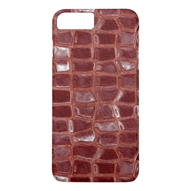 Funda De Case-Mate Para iPhone Ladrillos de vidrio rojo oscuro patrón geométrico  (Reverso)