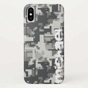 Funda Para iPhone X Ladrillos militares grises