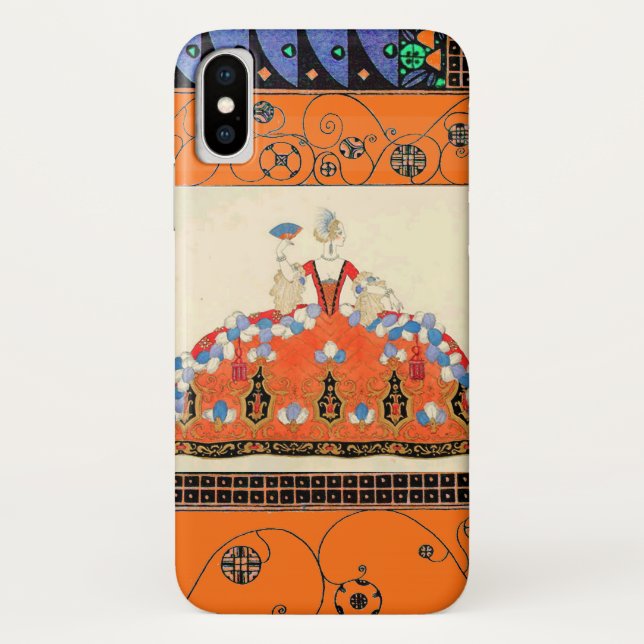 FUNDA DE Case-Mate PARA iPhone LADY NARANJA BLACK SWIRLS / DISEÑADOR DE COSTUMBRE (Reverso)