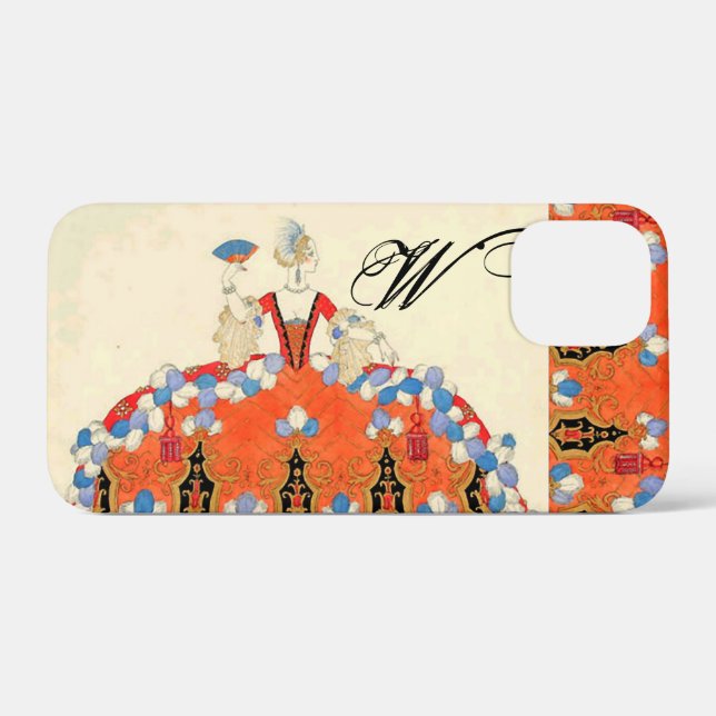 FUNDA DE Case-Mate PARA iPhone LADY NARANJA FASHION COSTUME DISEÑADOR MONOGRAM (Reverso (Horizontal))