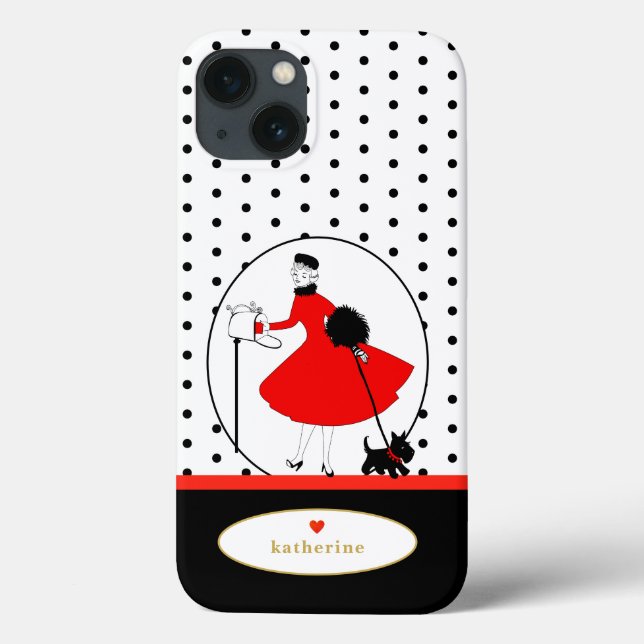 Funda De Case-Mate Para iPhone Lady Scottie Dog (Reverso)