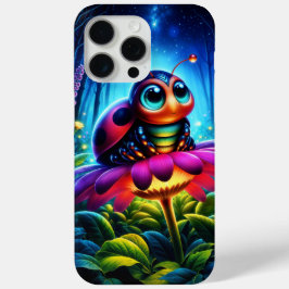Funda Para iPhone 15 Pro Max Ladybug de ojos grandes con un brillo místico