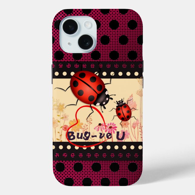Funda De Case-Mate Para iPhone Ladybug Dots (Reverso )