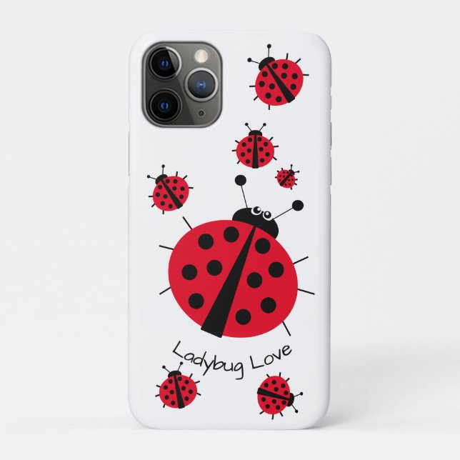 Funda De Case-Mate Para iPhone Ladybug Love Girly Fun Cute Personalizado (Reverso)