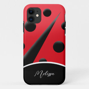 Funda Para iPhone 11 Ladybug Red and Black Modern Ladybugs