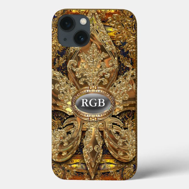 Funda De Case-Mate Para iPhone Lafleurette Monograma Elegante Chica (Reverso)