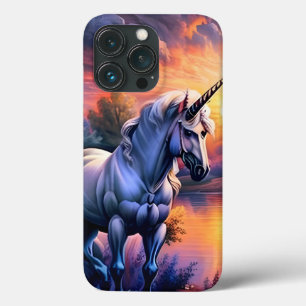 Funda Para iPhone 13 Pro Lago del Atardecer Río Unicornio Siete
