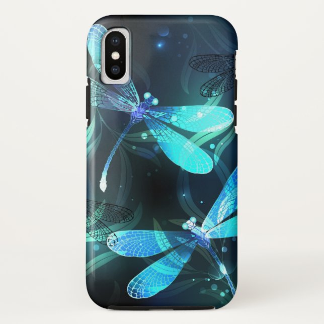 Funda De Case-Mate Para iPhone Lago Libélulas Brillantes (Reverso)