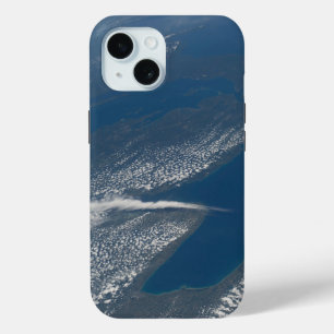 Funda Para iPhone 15 Lago Michigan, Lago Huron Y Estado De Michigan.